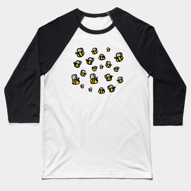 Swarm of Bees Baseball T-Shirt by Mark Ewbie
